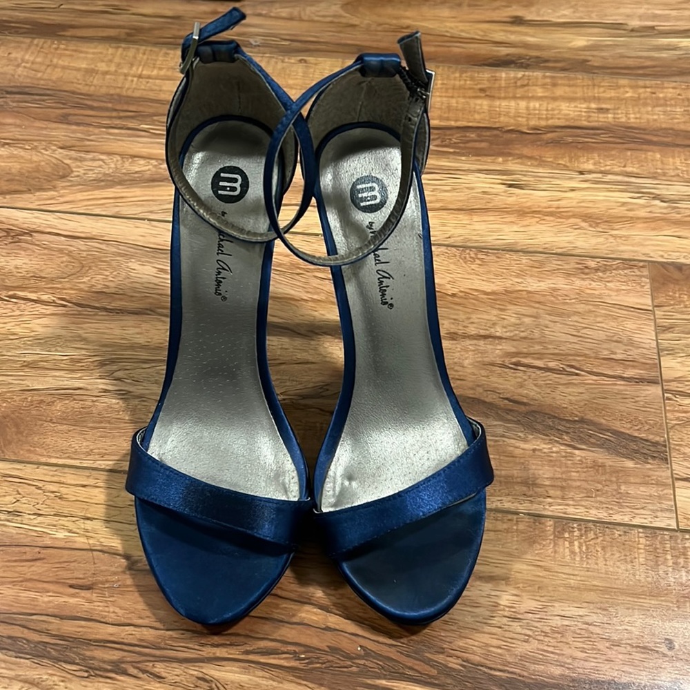 Strappy Heels - Color: Navy Blue - Size: 6 W